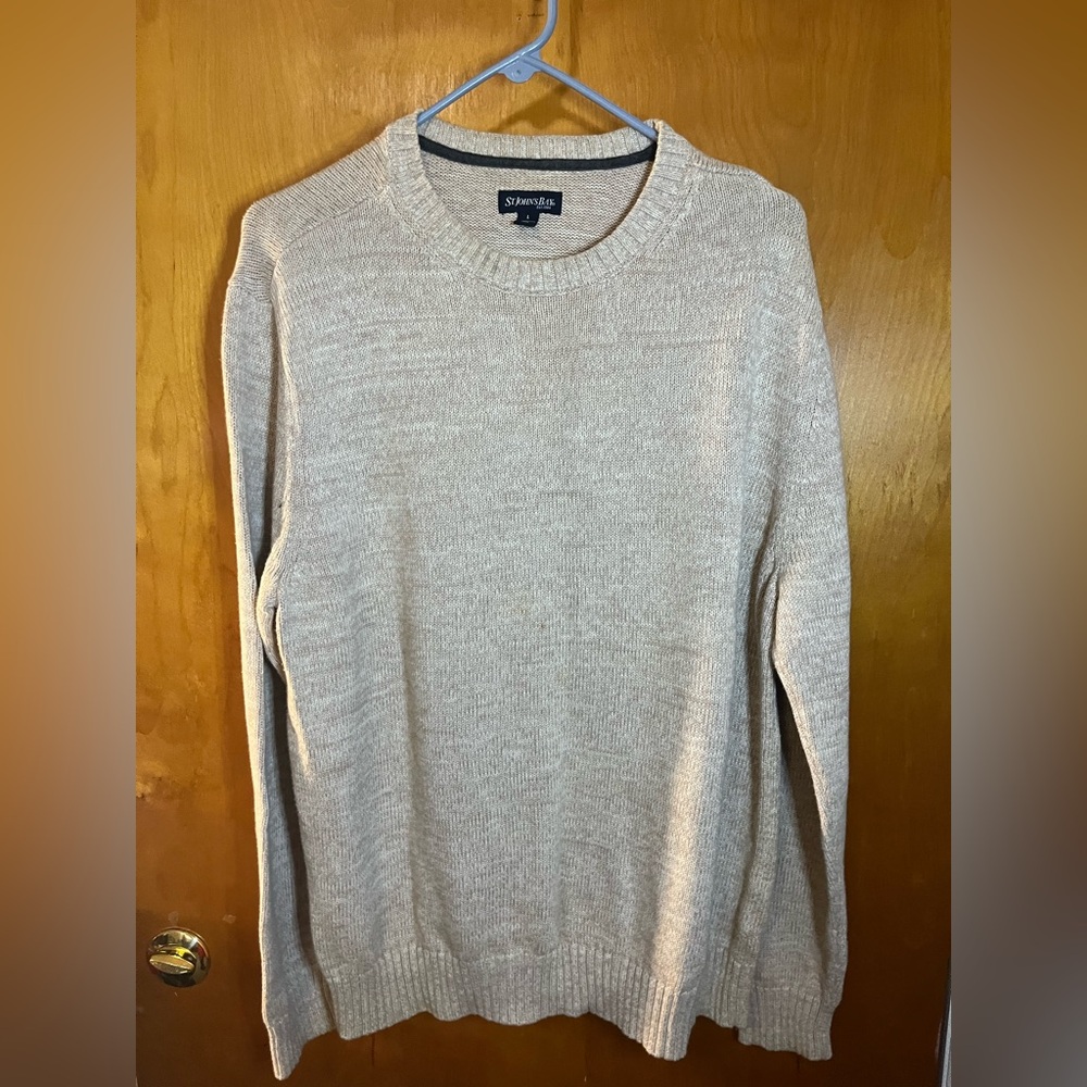 St. John's Bay Tan Crewneck Sweater Classic Knit